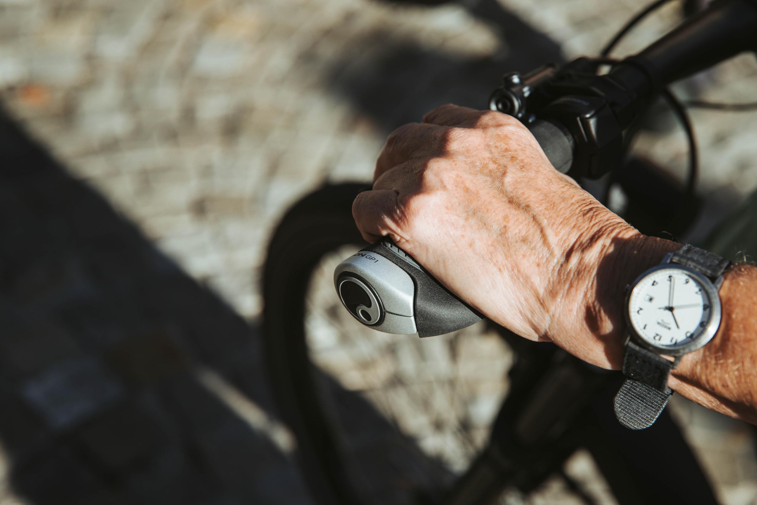 Ergon GP1 Evo left and right grips paired to show asymmetric design