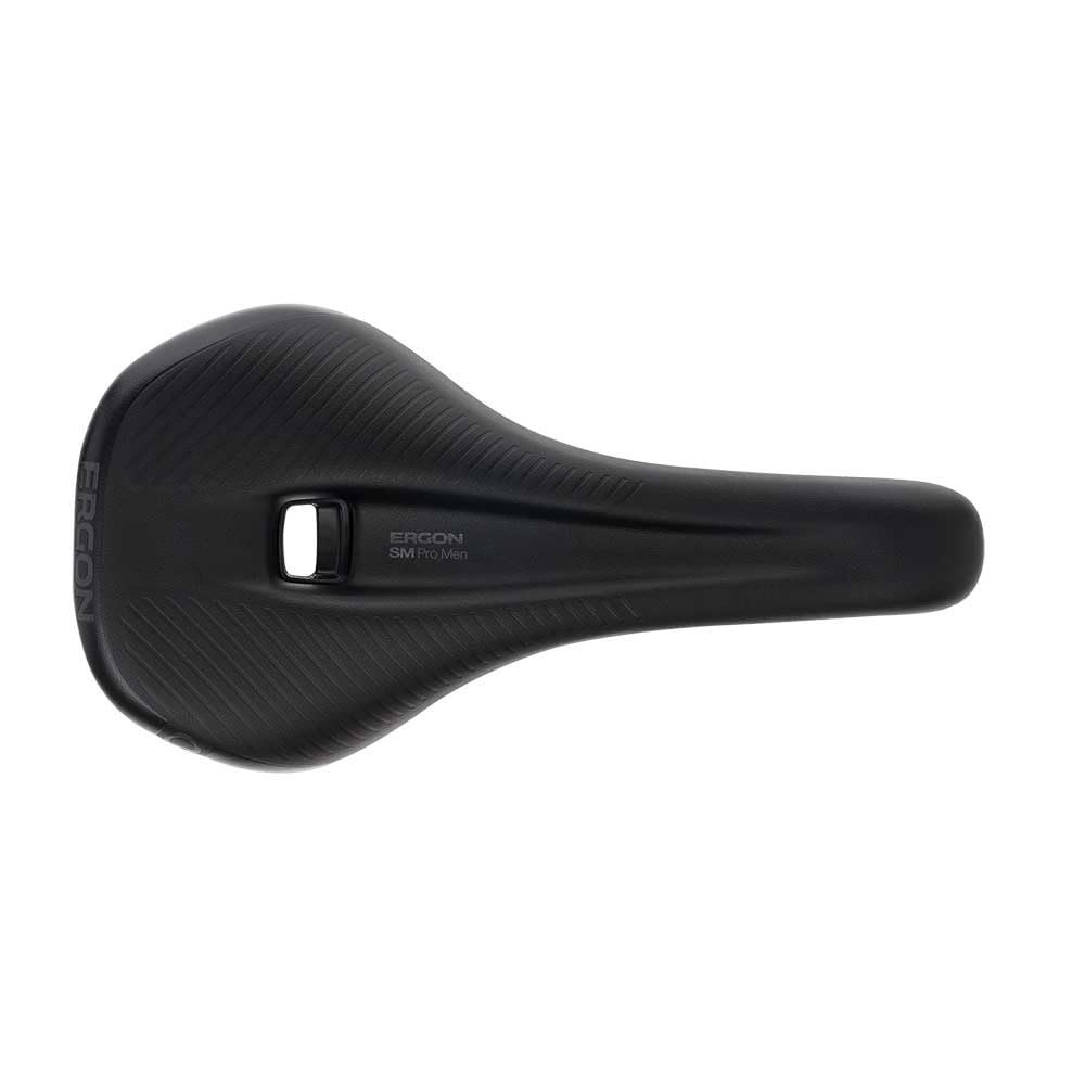 Ergon saddle close-up of foam and cover texture delivering durable cushioning