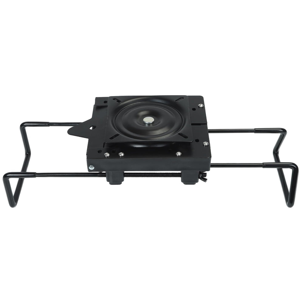 ERGOSEAT front view of clamp-on base showing secure mounting and quick release