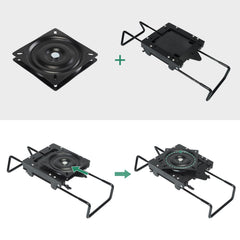 ERGOSEAT iron adapter plate detail demonstrating adjustable slotted holes fit