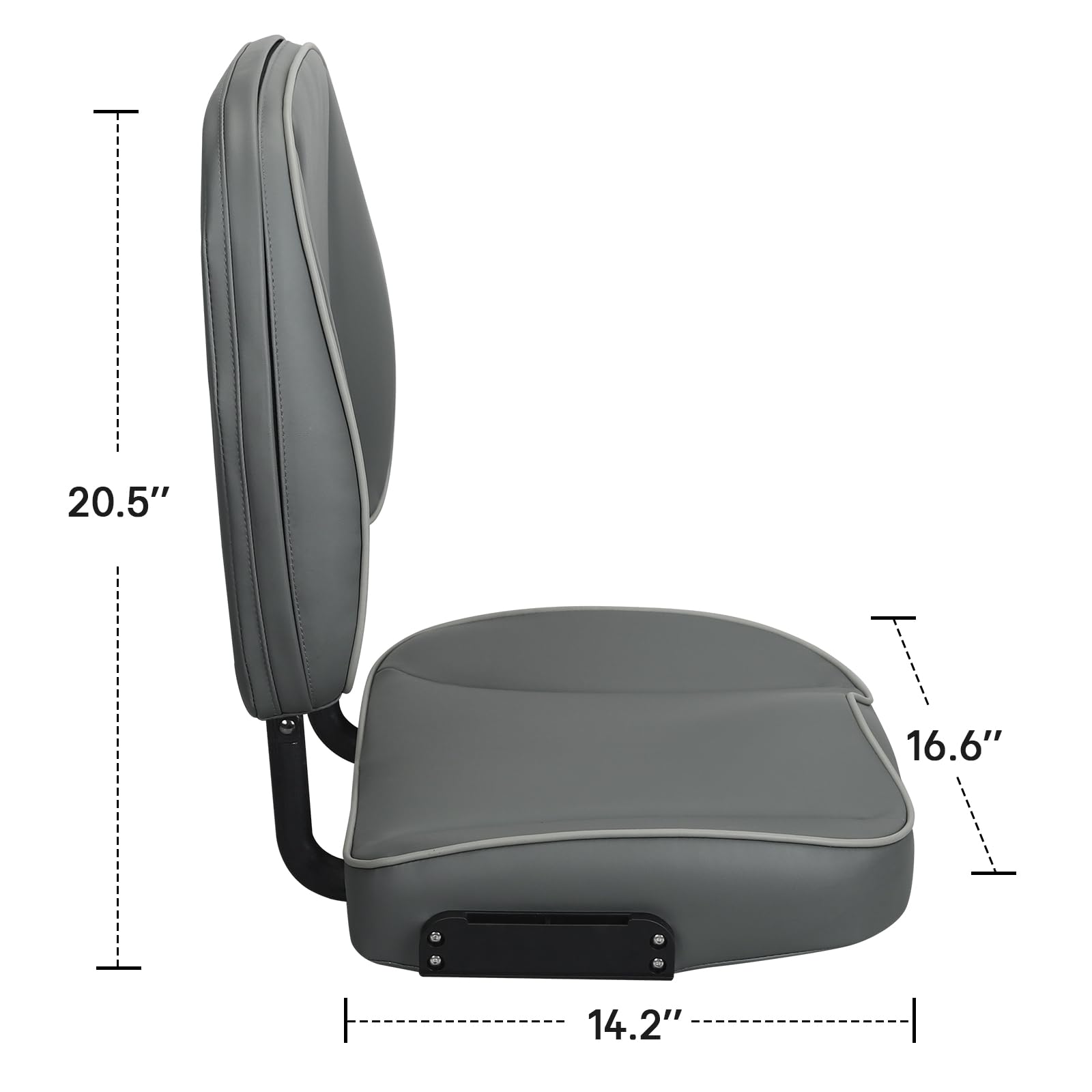 ERGOSEAT mounted on jon boat deck providing stable seating