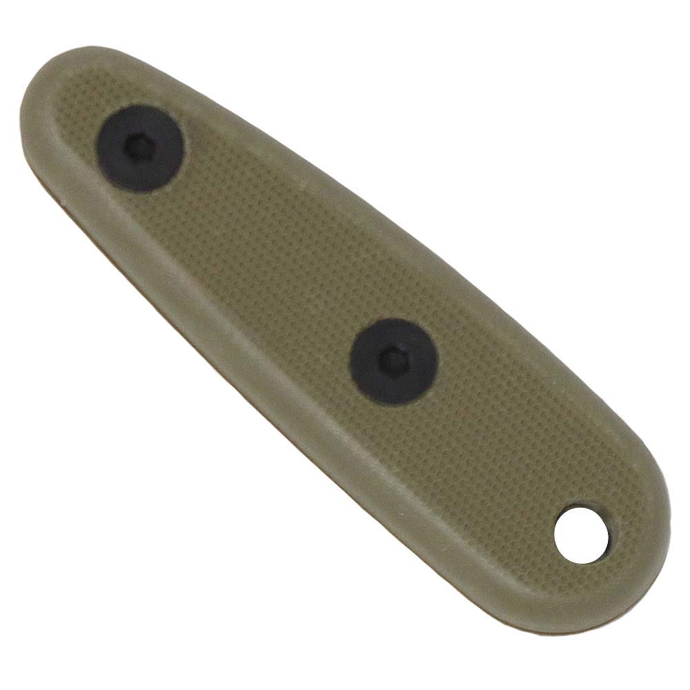 ESEE Izula olive drab G10 front view shows improved grip and control