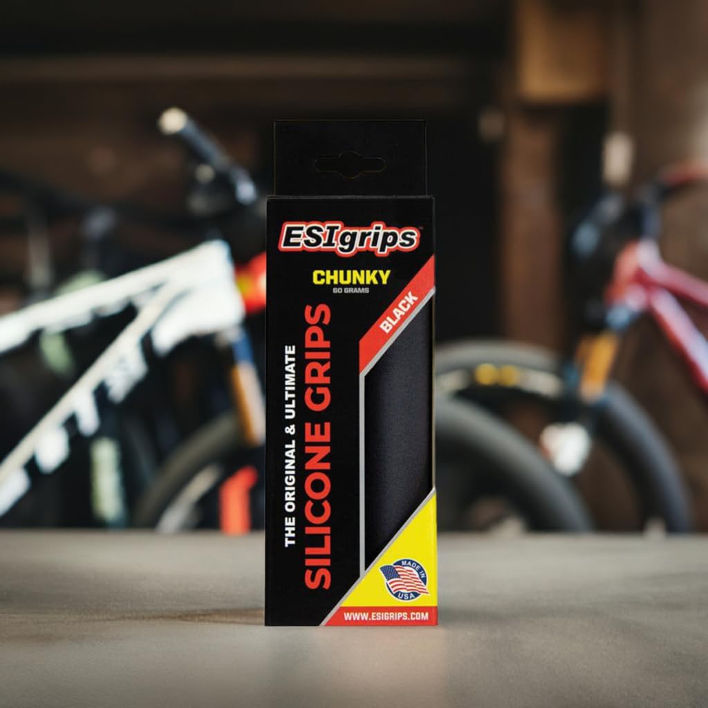 ESI Grips Chunky on a mountain bike on trail, adds cushioning for long rides