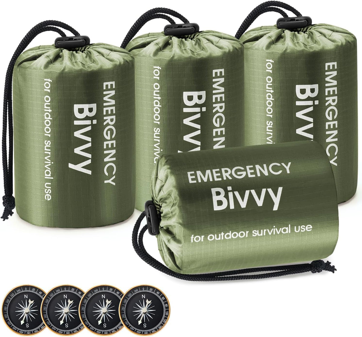 Esky front packaging showing four orange emergency sleeping bags and visibility