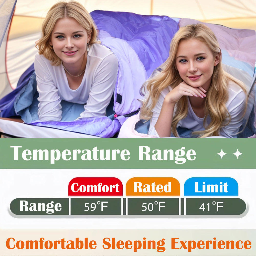 ESOKA PRON packed sleeping bag beside backpack demonstrating compact portability