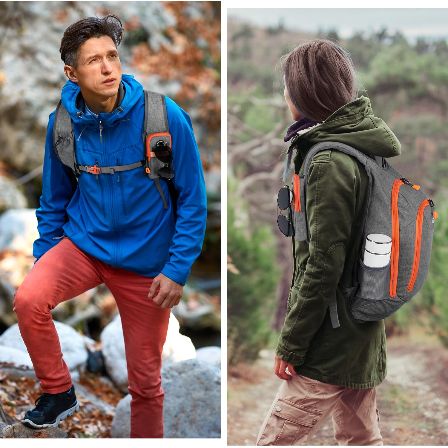 Esup backpack in use hiking on trail showing lightweight convenience