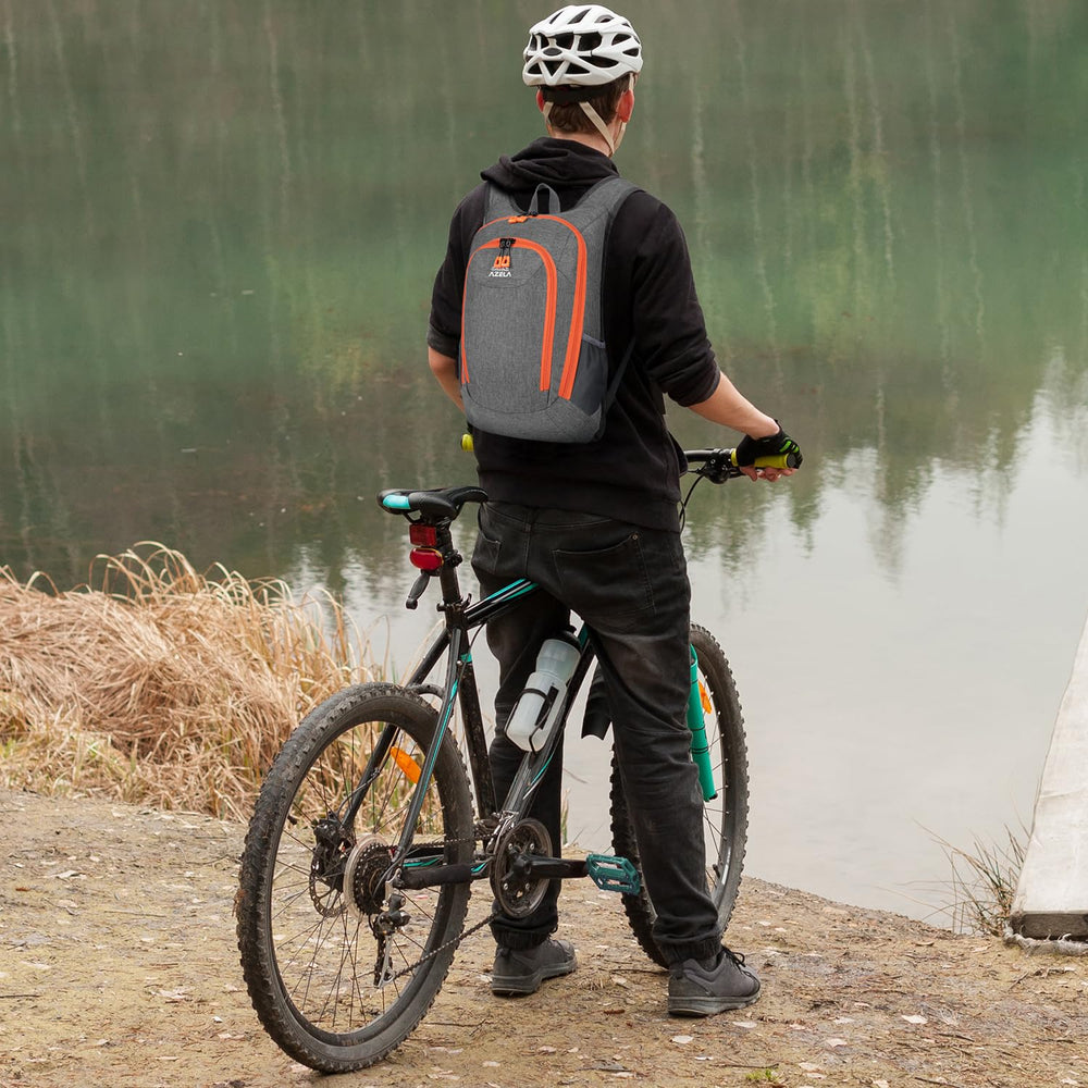 Esup size comparison with water bottle showing true scale portability