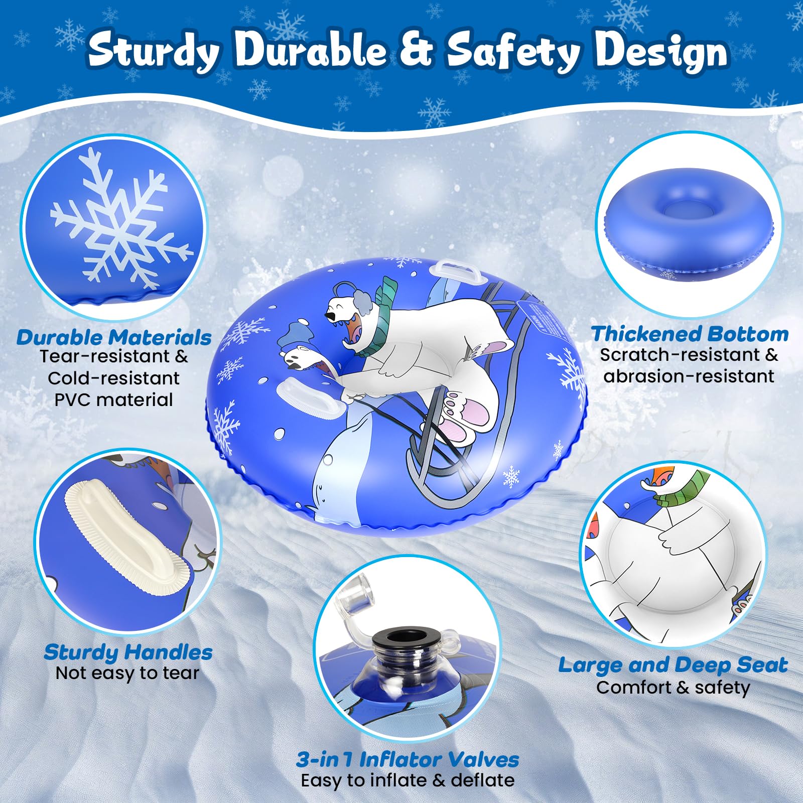 Eugsph polar bear thickened bottom detail for puncture resistance and durability