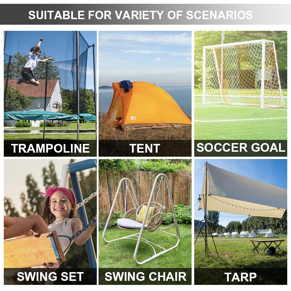 Eurmax trampoline anchored outdoors illustrating weatherproof protection