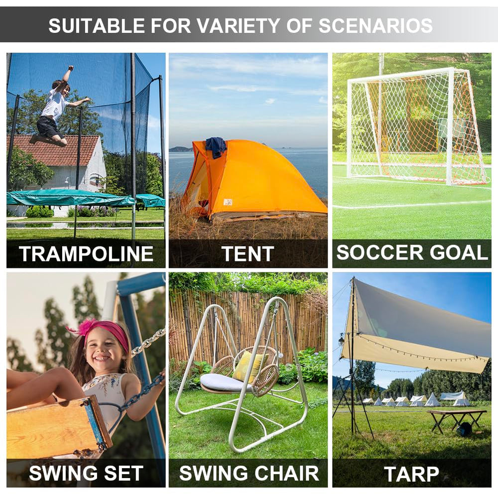 Eurmax trampoline anchored outdoors illustrating weatherproof protection