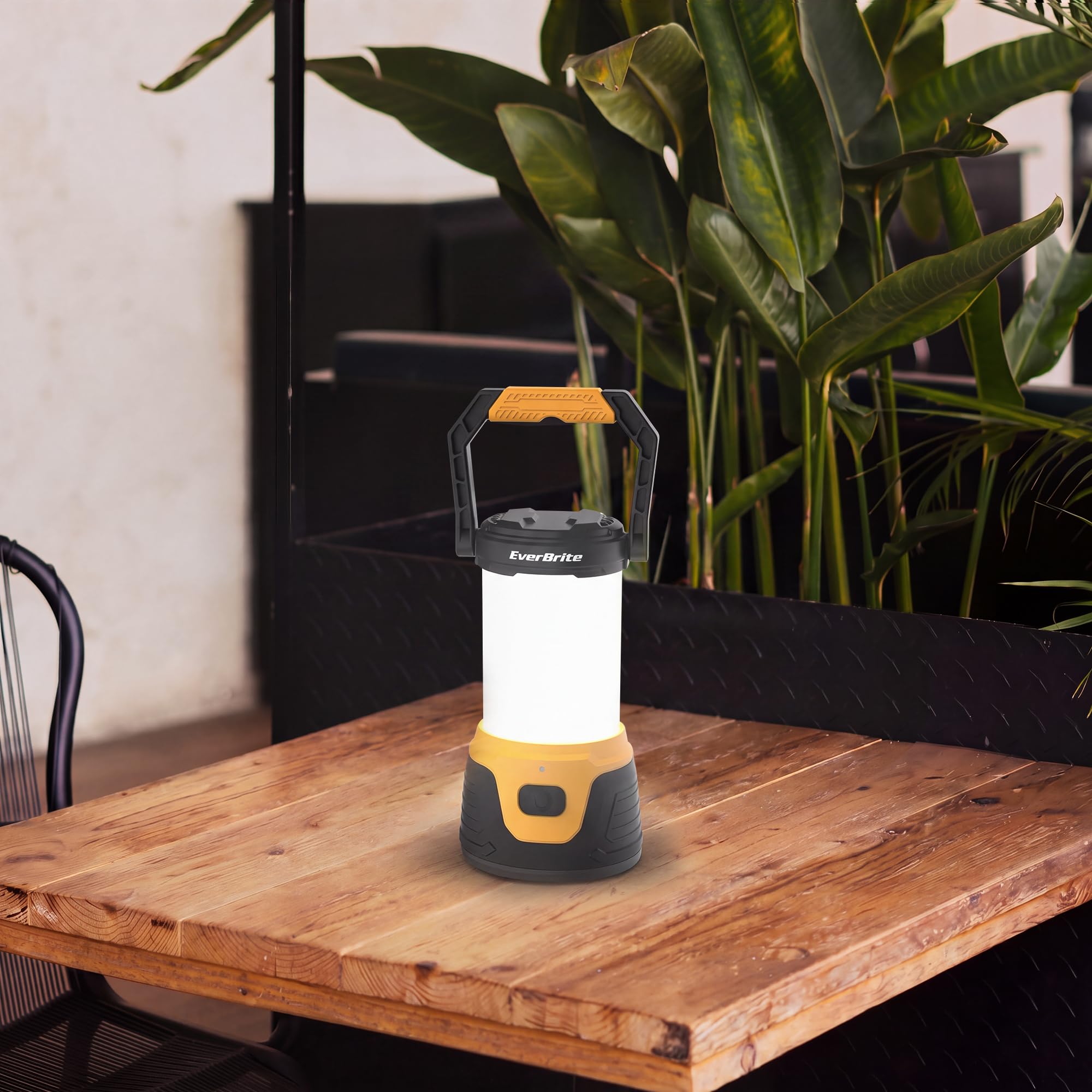 EverBrite front view showing lantern and handle, bright ambient light benefit