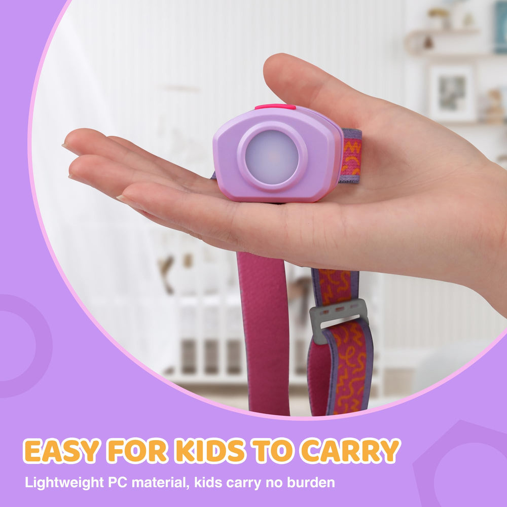 EverBrite next to a toy to show size and child-friendly scale