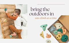 Everett & Avery Co. child climbing a wall using holds showing safe engagement and skill-building benefit