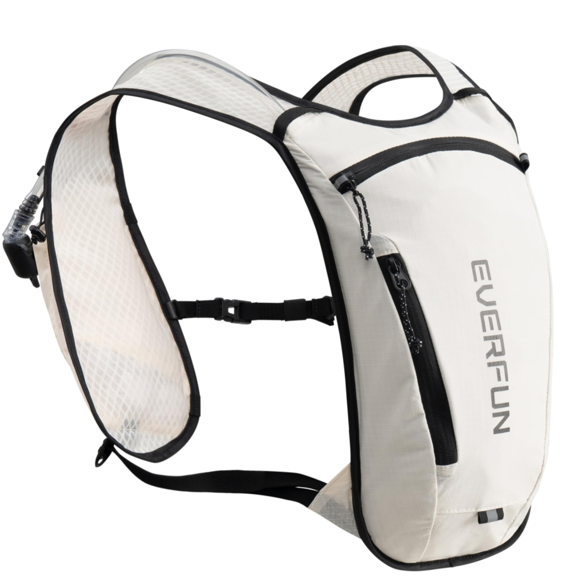 Everfun front view of running vest showing compact fit and storage benefit