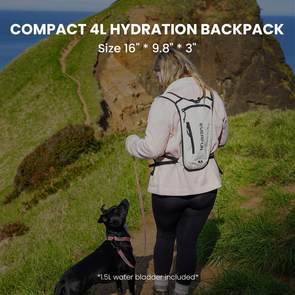 Everfun next to water bottle to show vest size and scale for packing