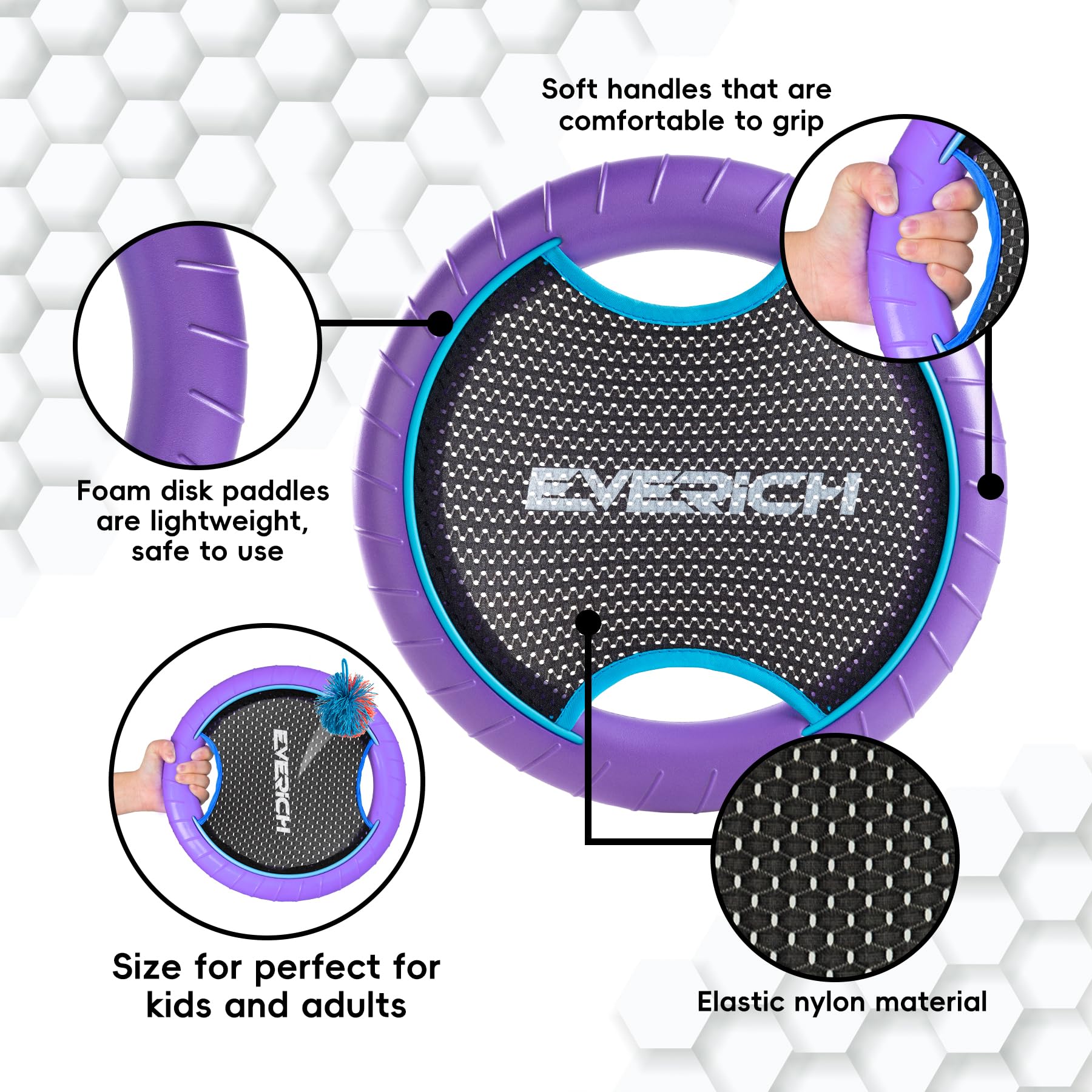 EVERICH TOY EVA foam paddle close-up for comfortable grip and safety