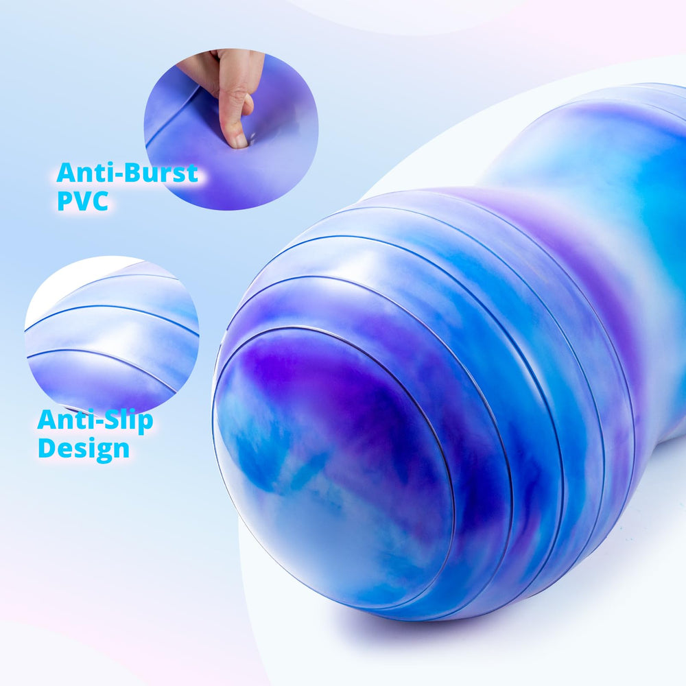 EVERICH TOY child sitting on ball demonstrating balance and active sitting benefit