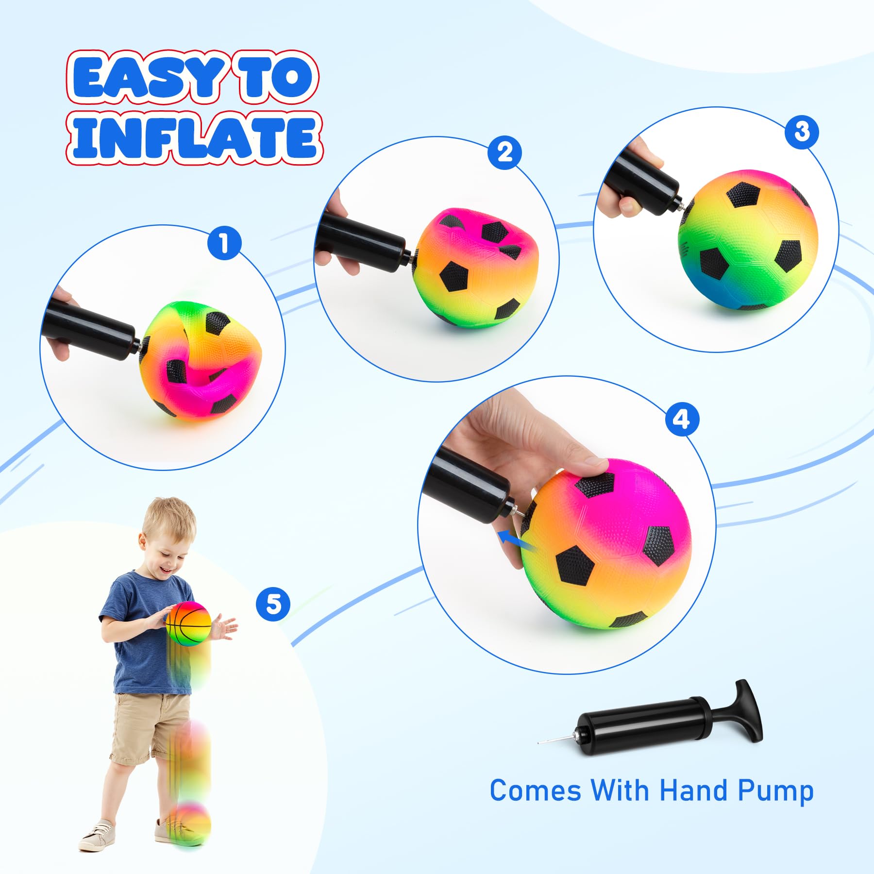 Mini soccer and basketball from EVERICH TOY showing recognizable shapes for sport learning