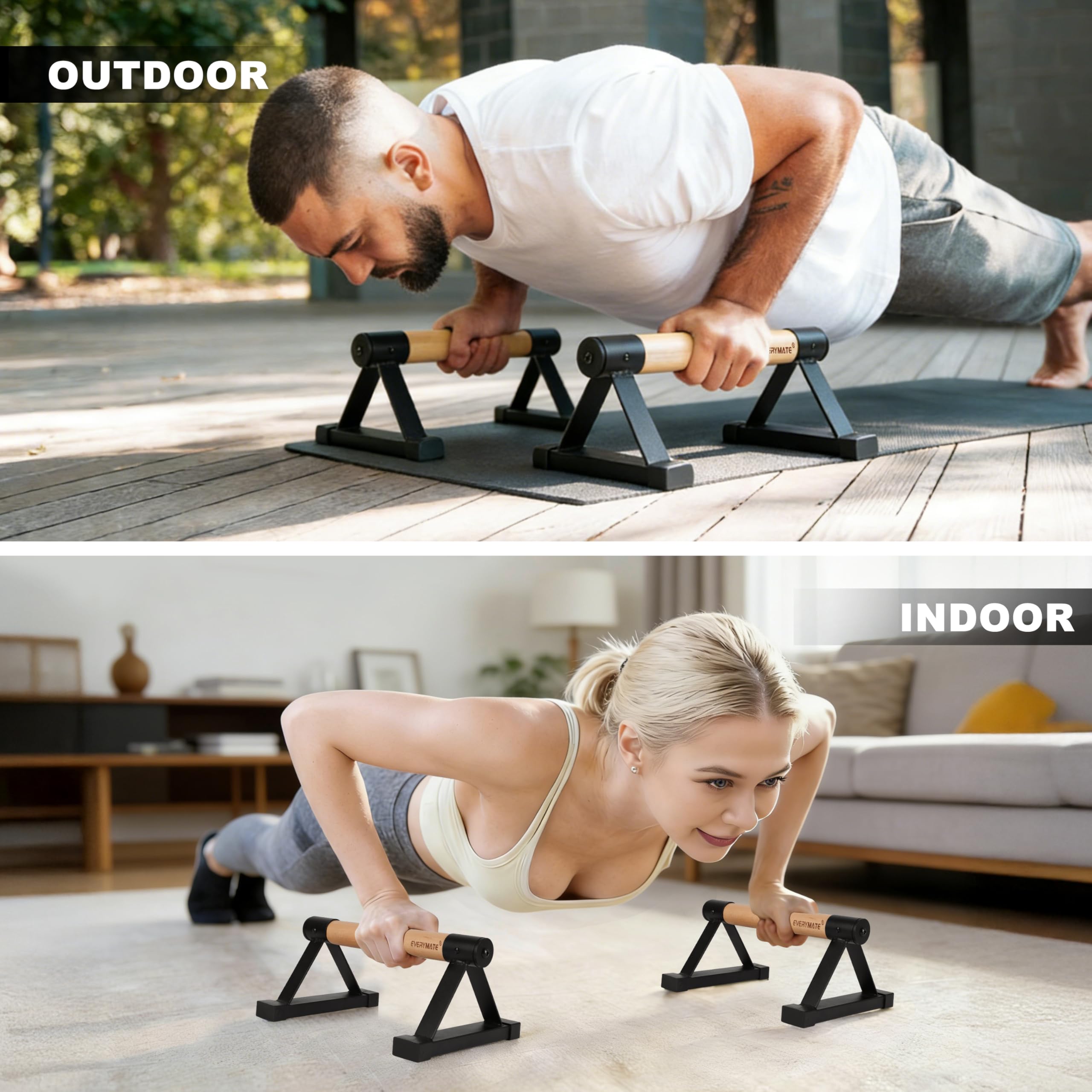EVERYMATE in use during handstand practice demonstrating stability and control