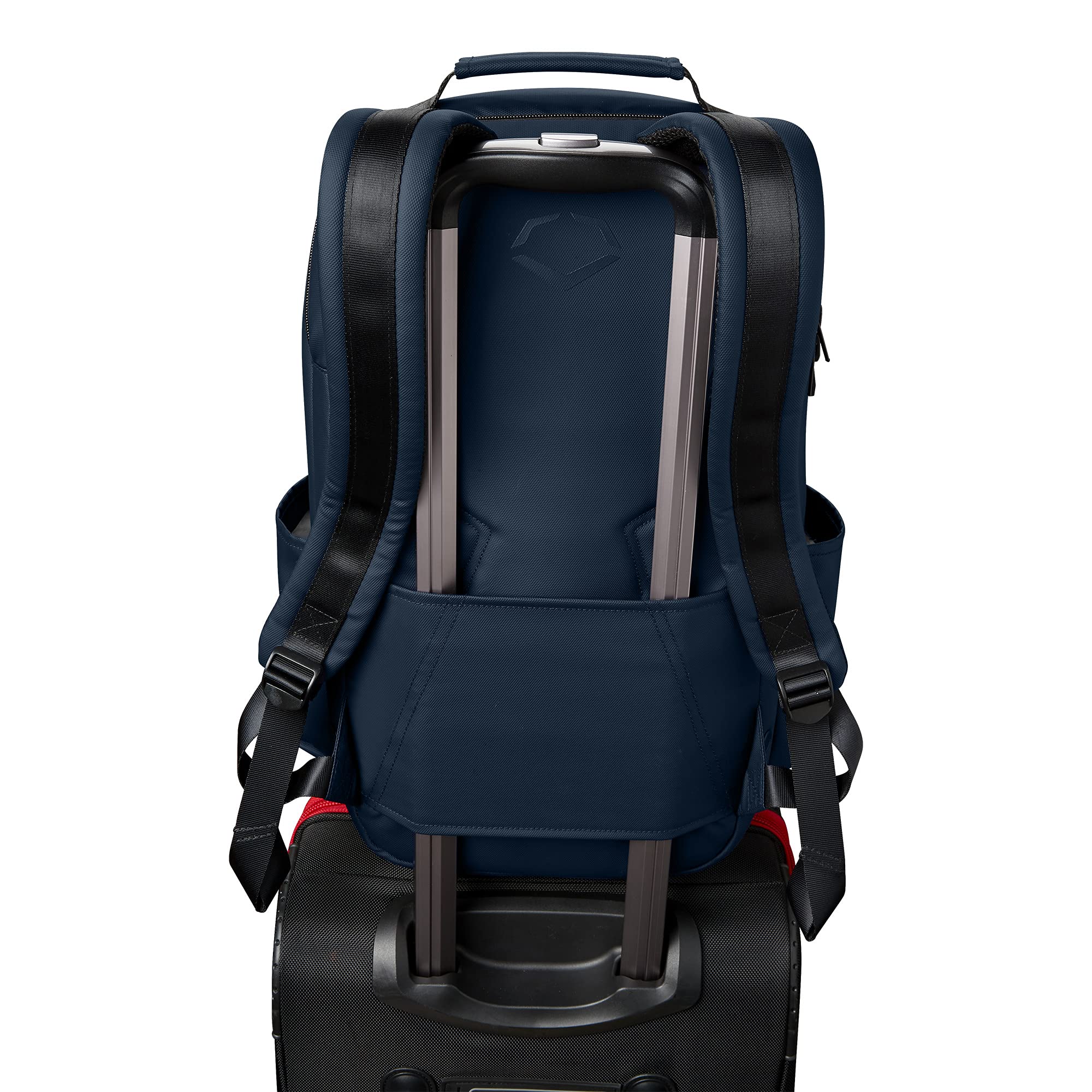 EvoShield Exec Backpack in commuter setting beside a laptop and coffee for on-the-go use