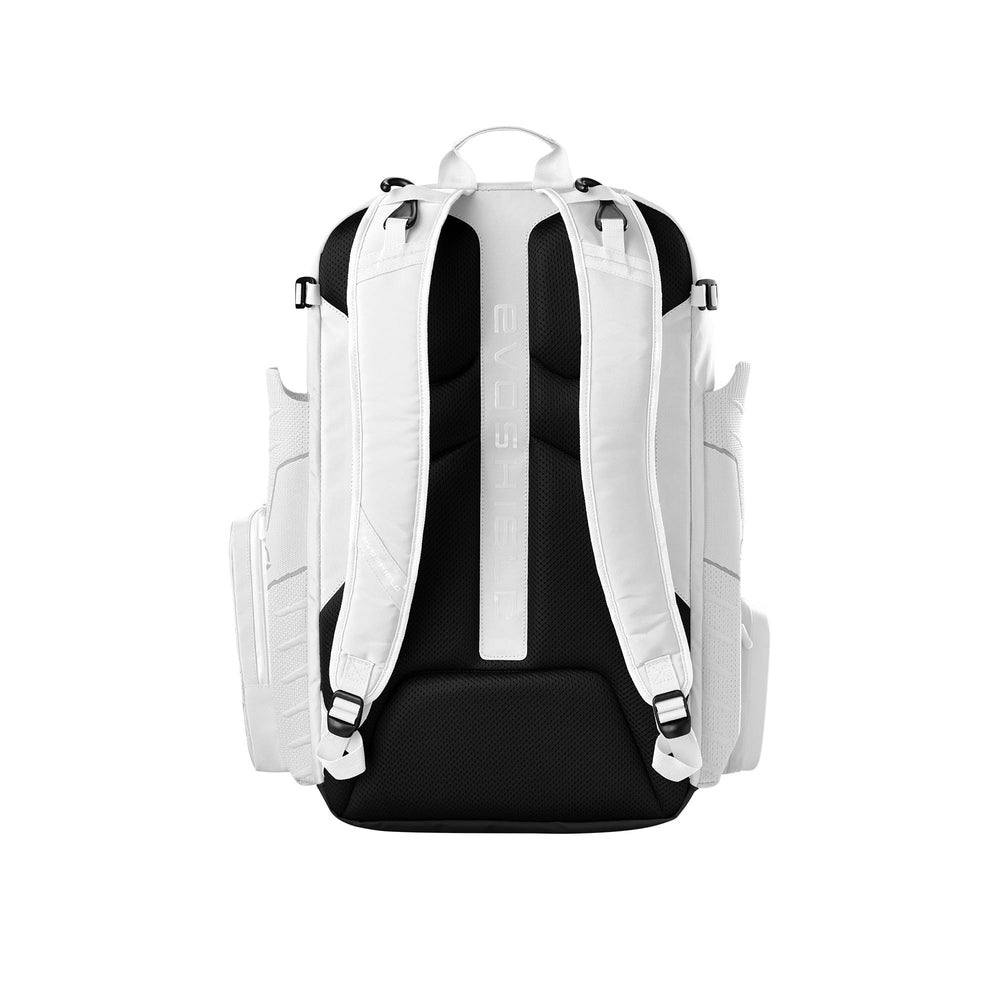EvoShield hooked to a dugout fence for off-ground storage and convenient reach during games