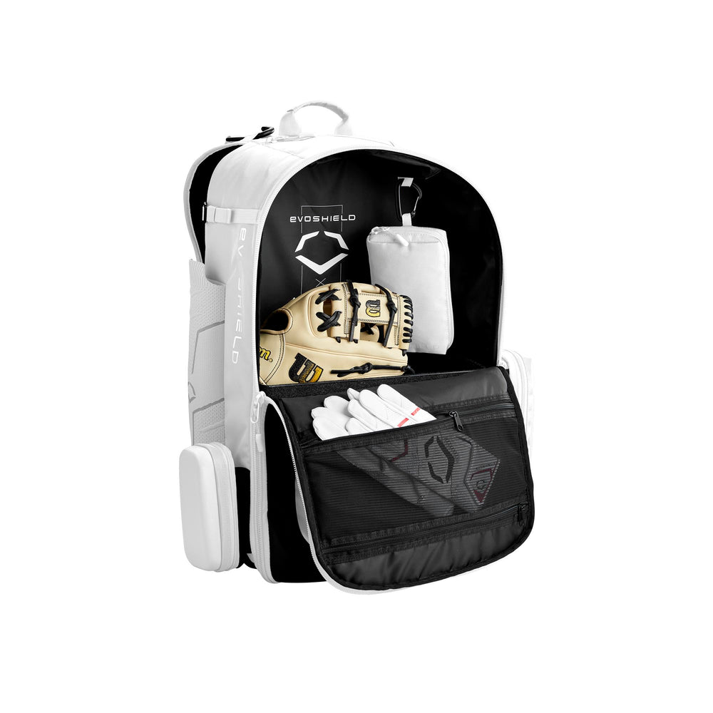 EvoShield worn by a player carrying full kit comfortably to practice for reliable daily transport