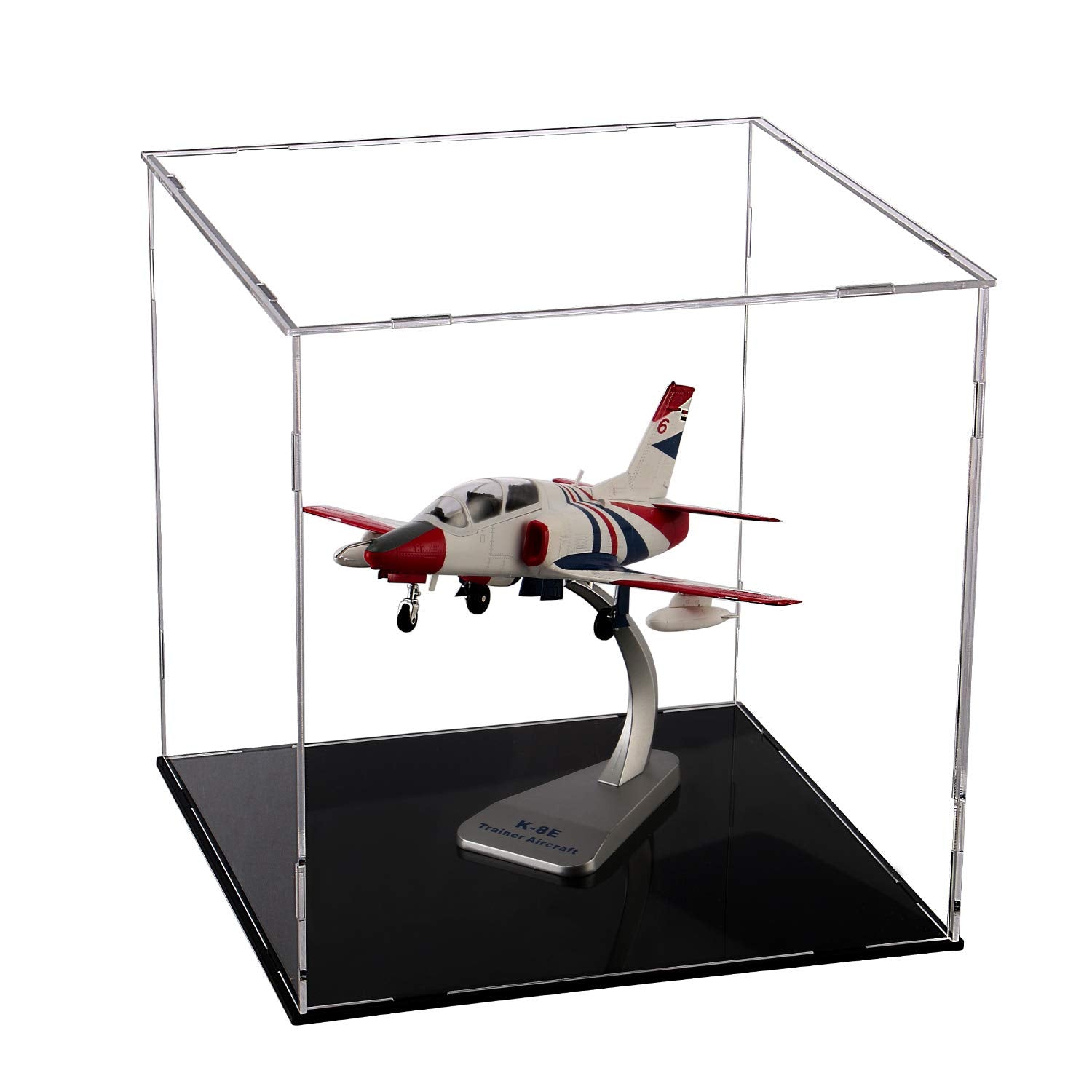 evron front view clear acrylic cube showing clean presentation and dust protection