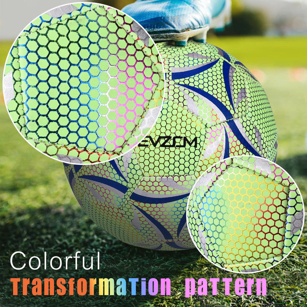 EVZOM glowing ball in evening play showing improved low-light visibility