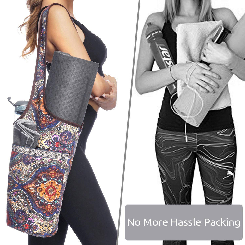 Ewedoos side pockets holding bottle and towel for organized access