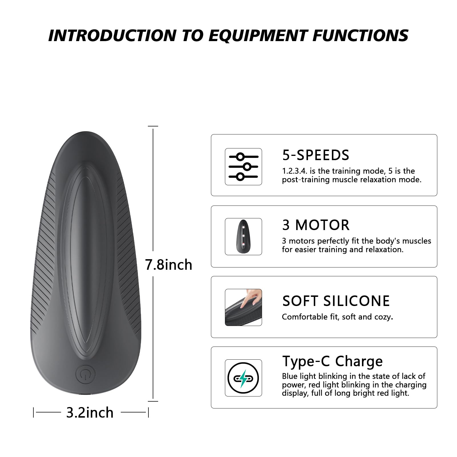 EWEMDAI close-up of soft rubber surface for comfortable pelvic contact