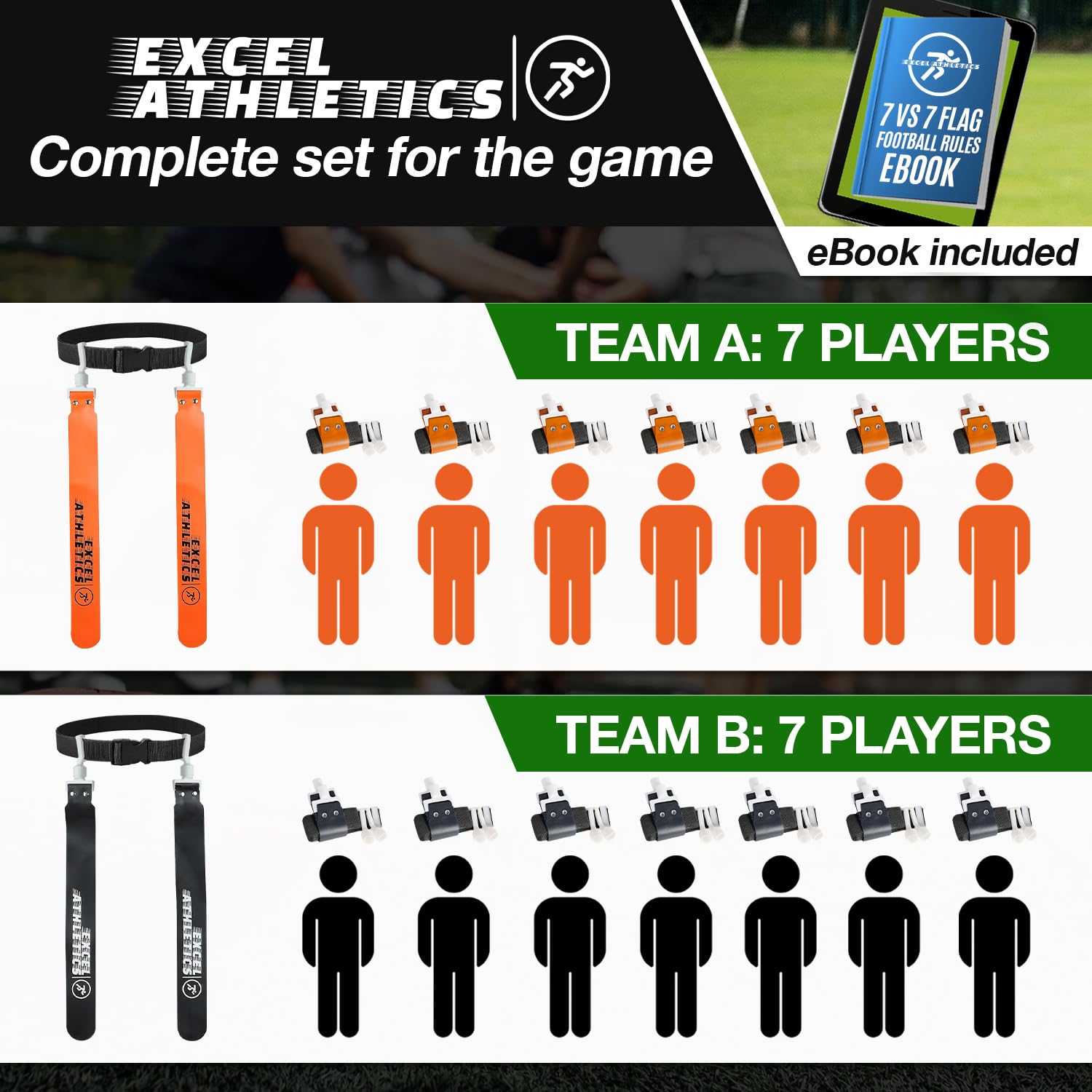 Excel Athletics belt length displayed next to ruler for clear size and fit comparison