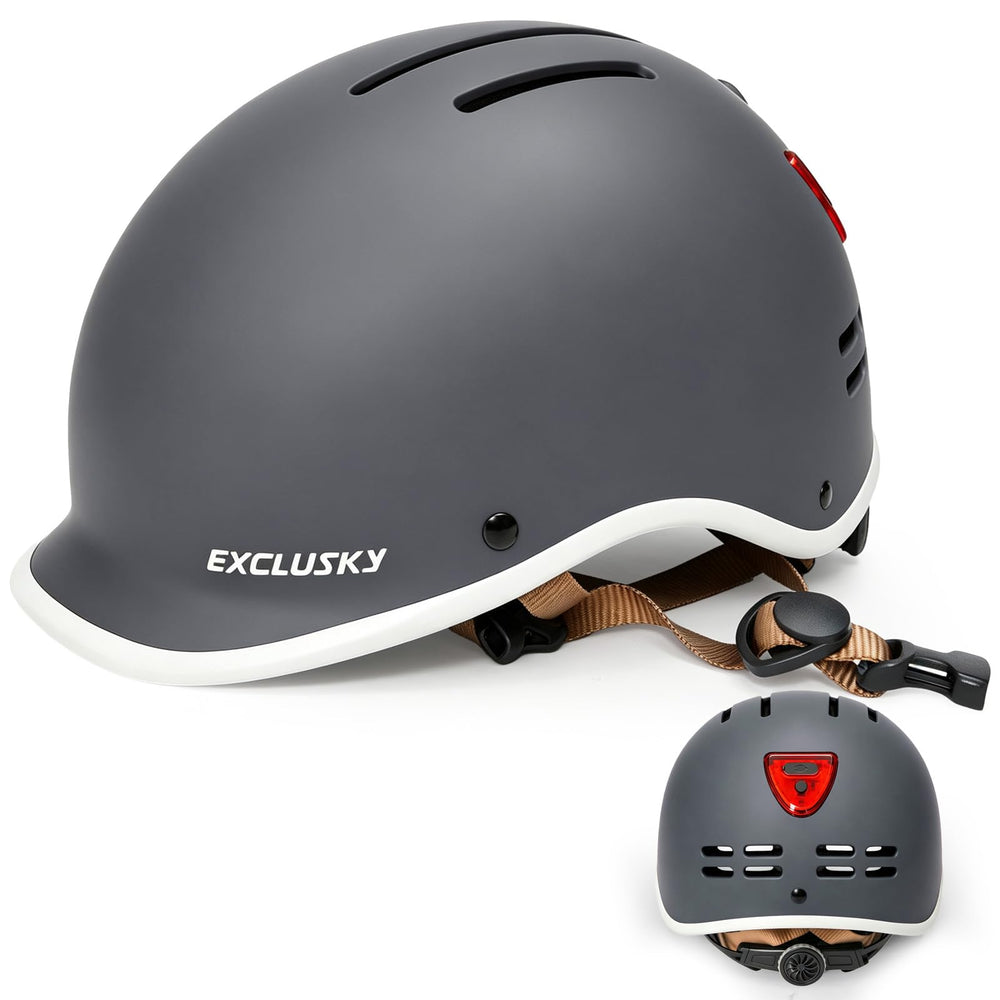EXCLUSKY front view showing helmet shell and sun visor for daytime protection