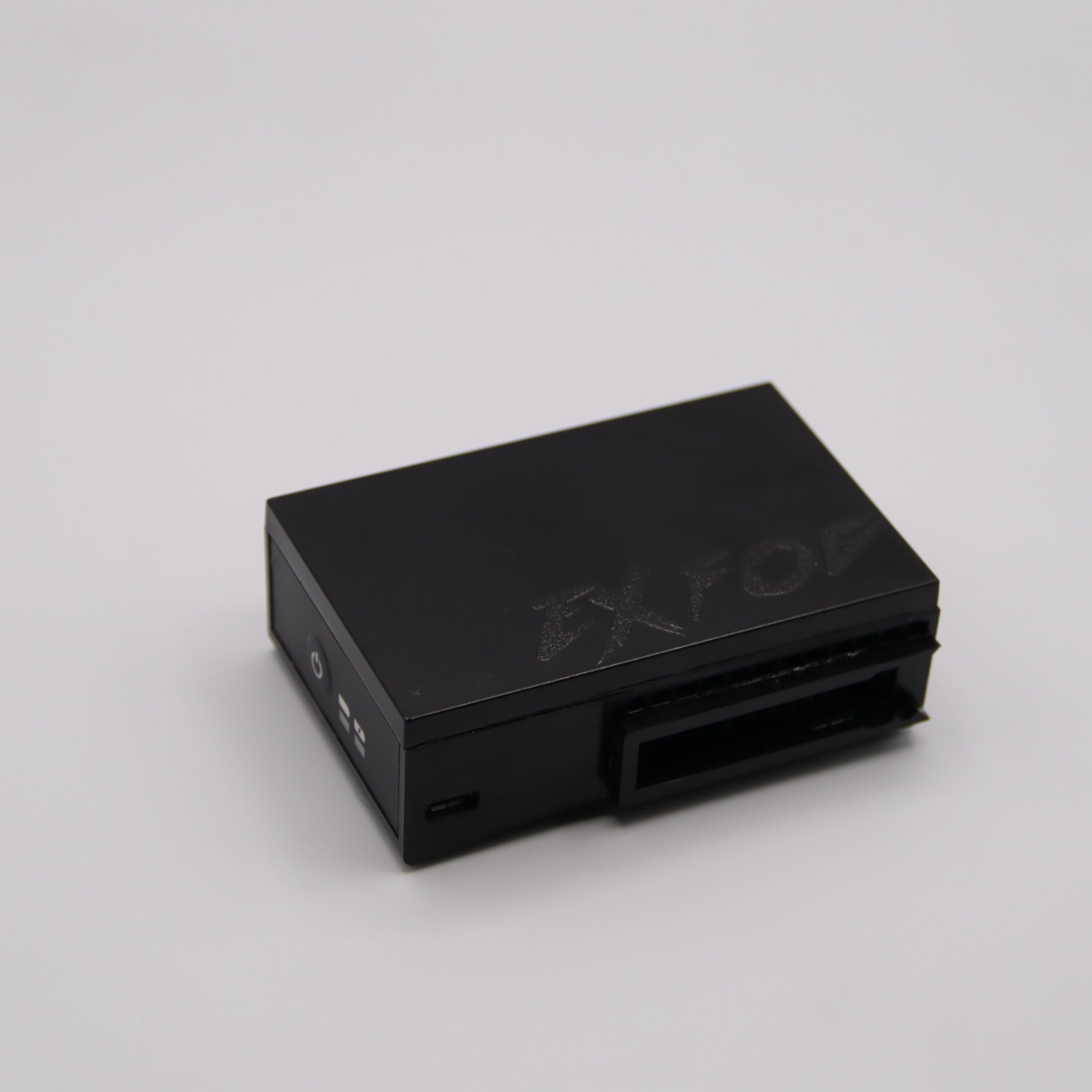 ExFog XT side close-up of fan housing showing durable polycarbonate benefit