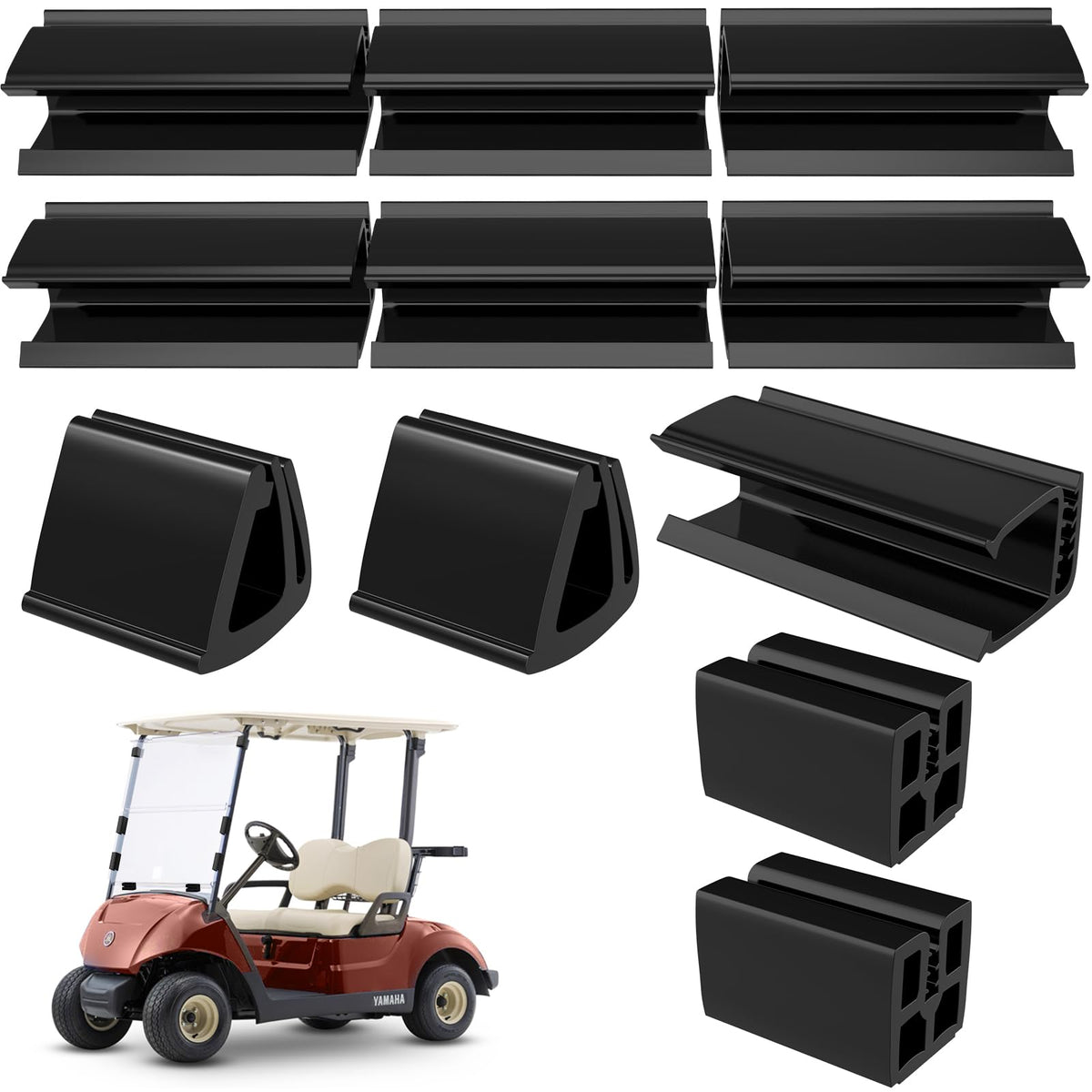 EXOEMTS front view of clip kit packaging showing included pieces and fit information for easy identification