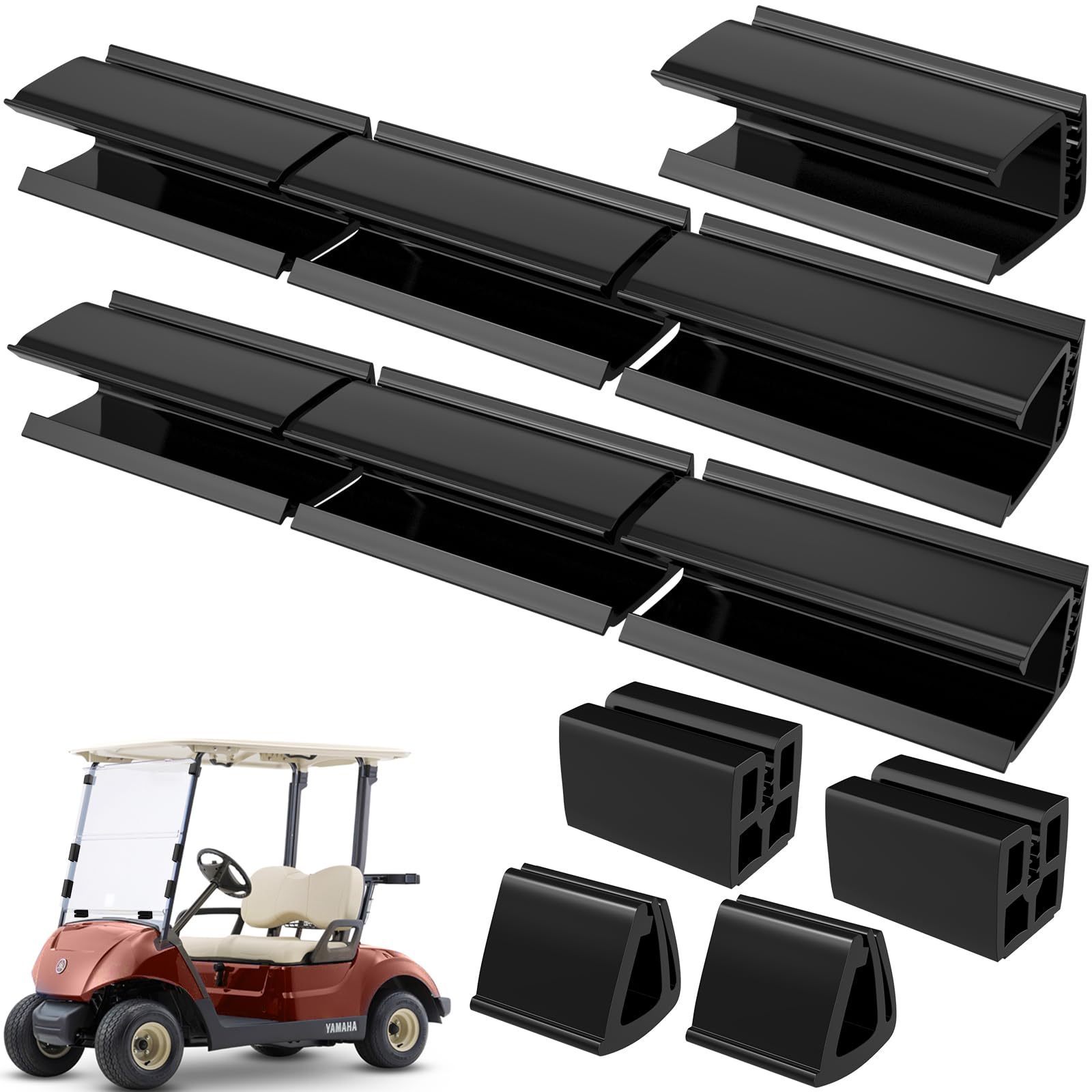 EXOEMTS full pack contents laid out to show seven frame clips, two bottom and two retaining clips