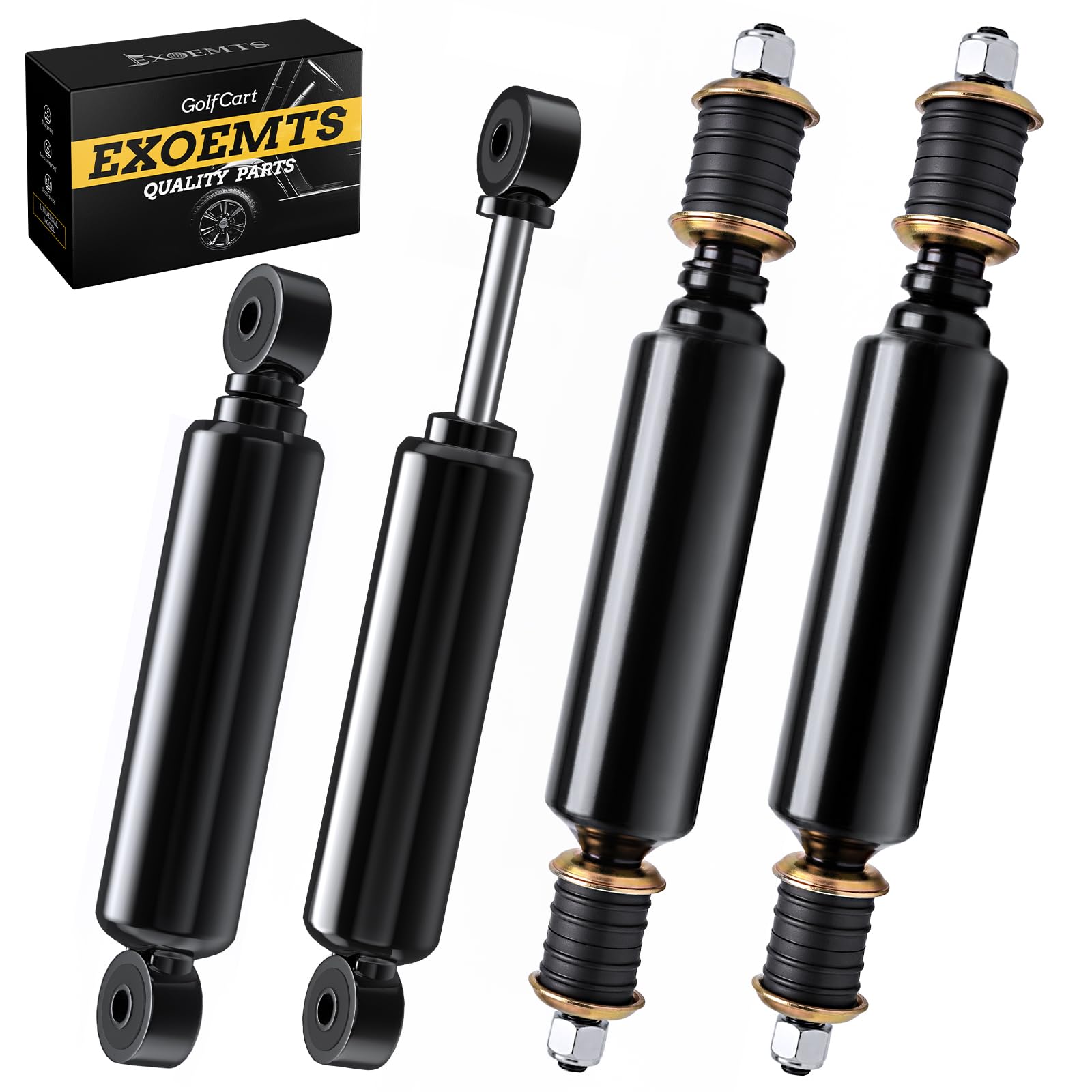 EXOEMTS shock end eye detail showing corrosion-resistant coating and secure fit