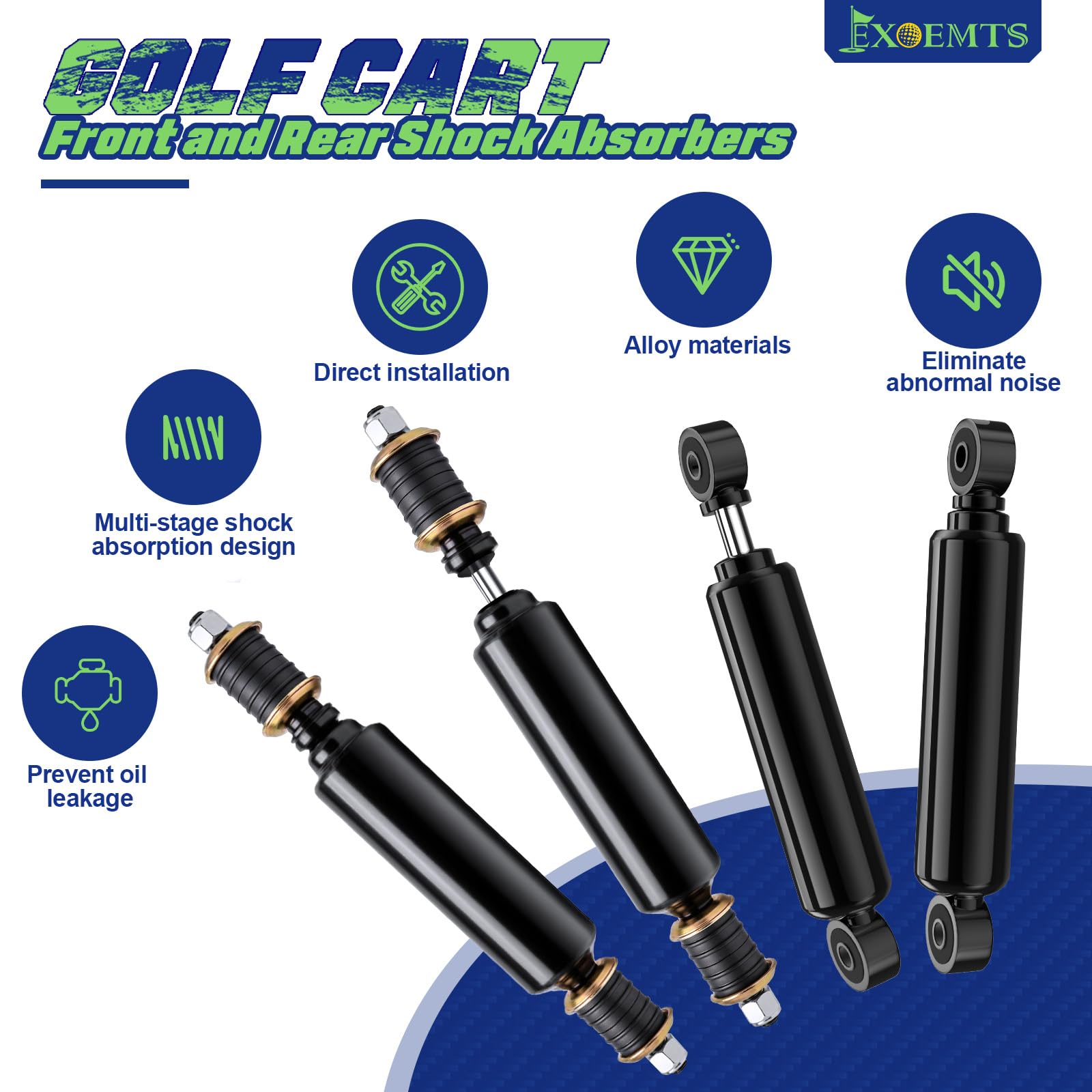 EXOEMTS mounting hardware and bushings displayed to simplify installation