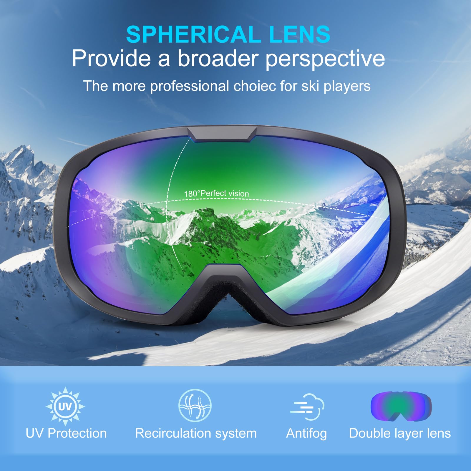 EXP VISION close lens detail highlighting anti-fog coating and clarity