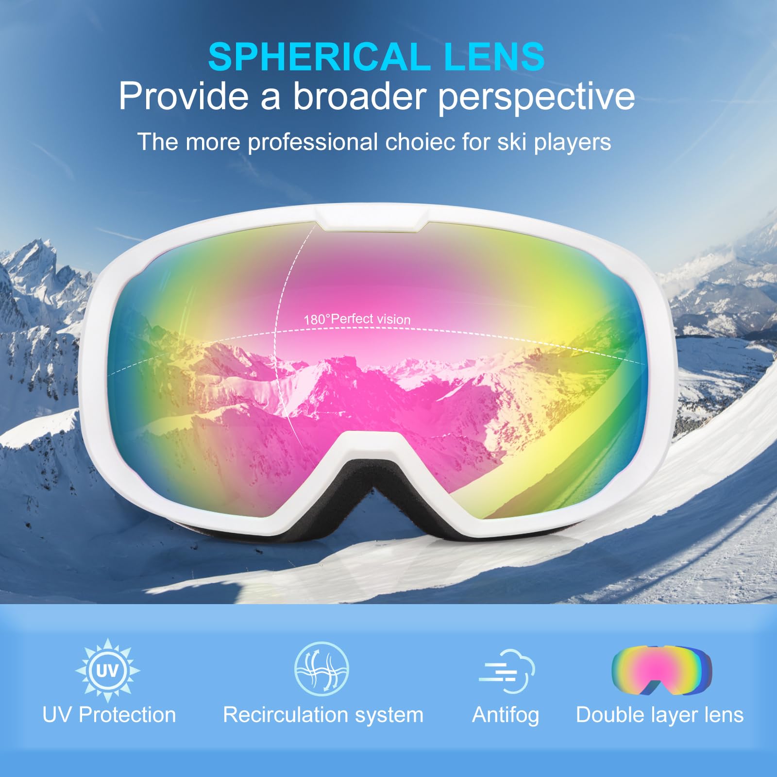 EXP VISION close-up of REVO reflective lens highlighting glare reduction