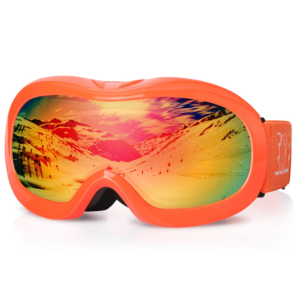 EXP VISION front view orange frame red lens shows wide view and UV protection