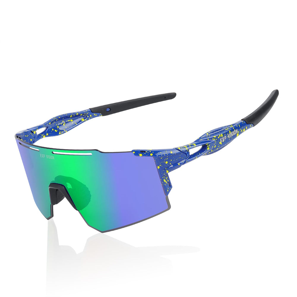 EXP VISION front view showing sporty wraparound frame and polarized lenses for glare reduction