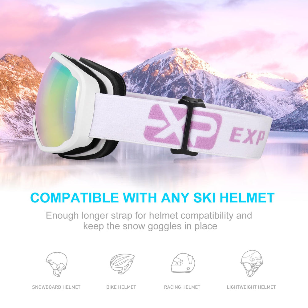 EXP VISION goggles next to hand to show compact size and portability
