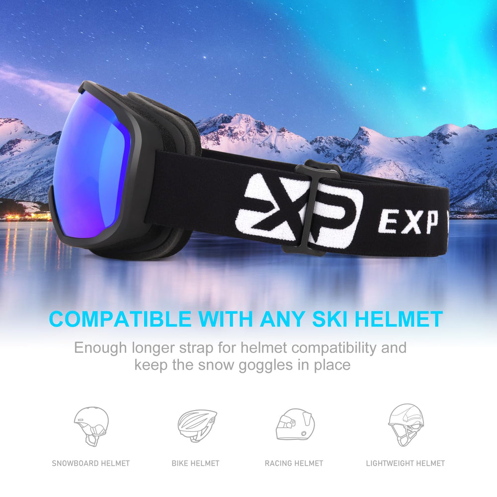 EXP VISION goggles fitted with helmet demonstrating secure compatibility