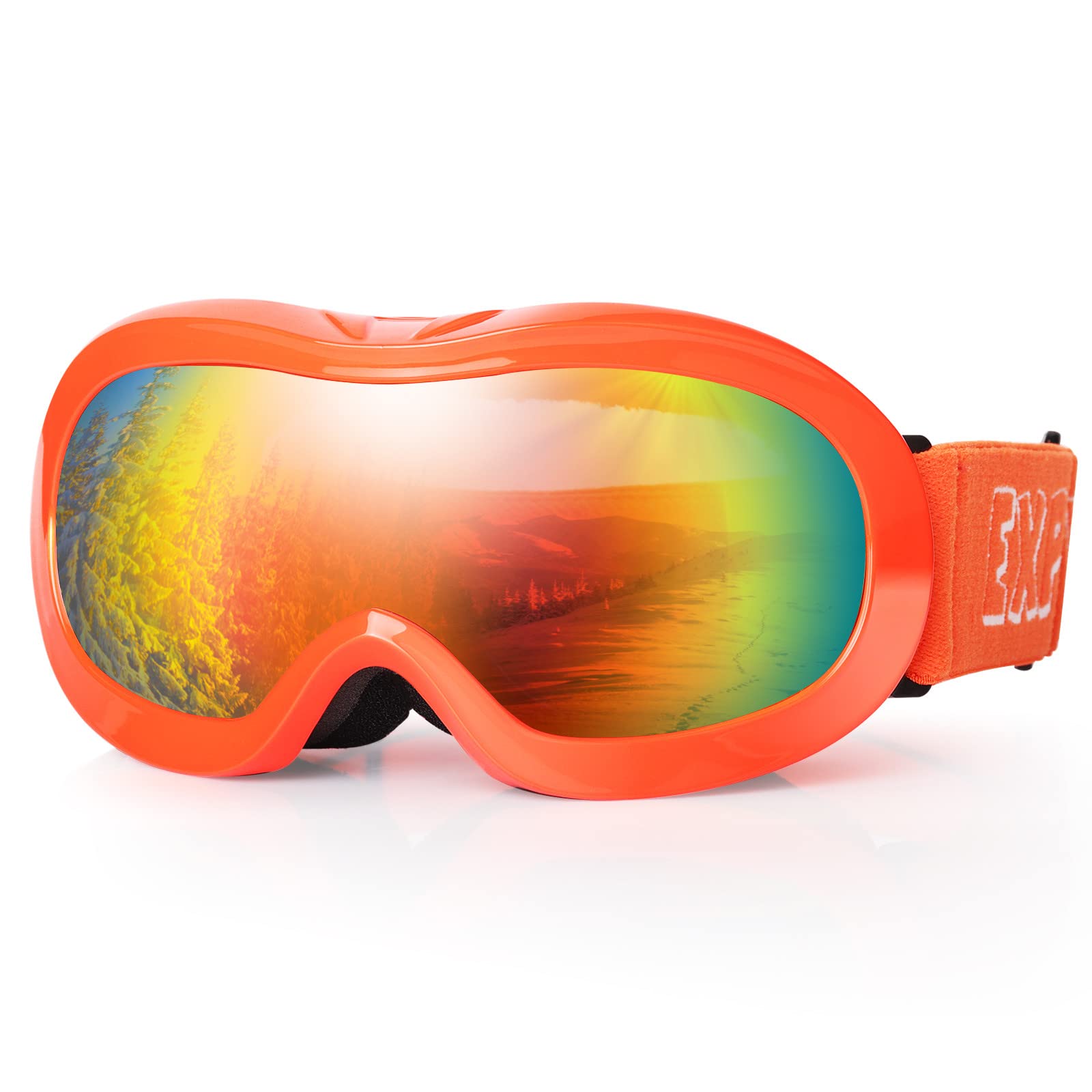 EXP VISION child on slope wearing goggles showing clear vision and protection