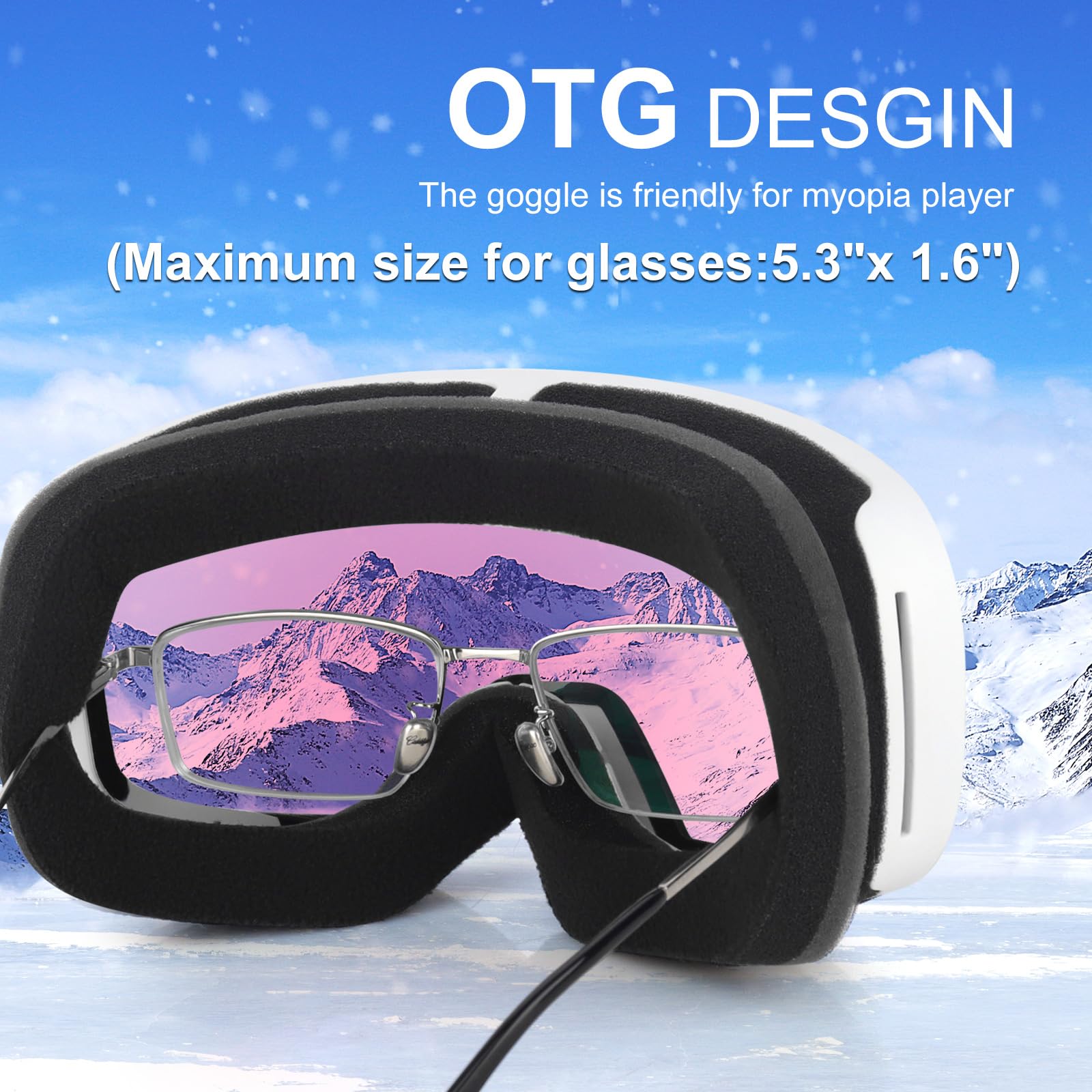 EXP VISION on skier in snowy slope illustrating protection and visual clarity