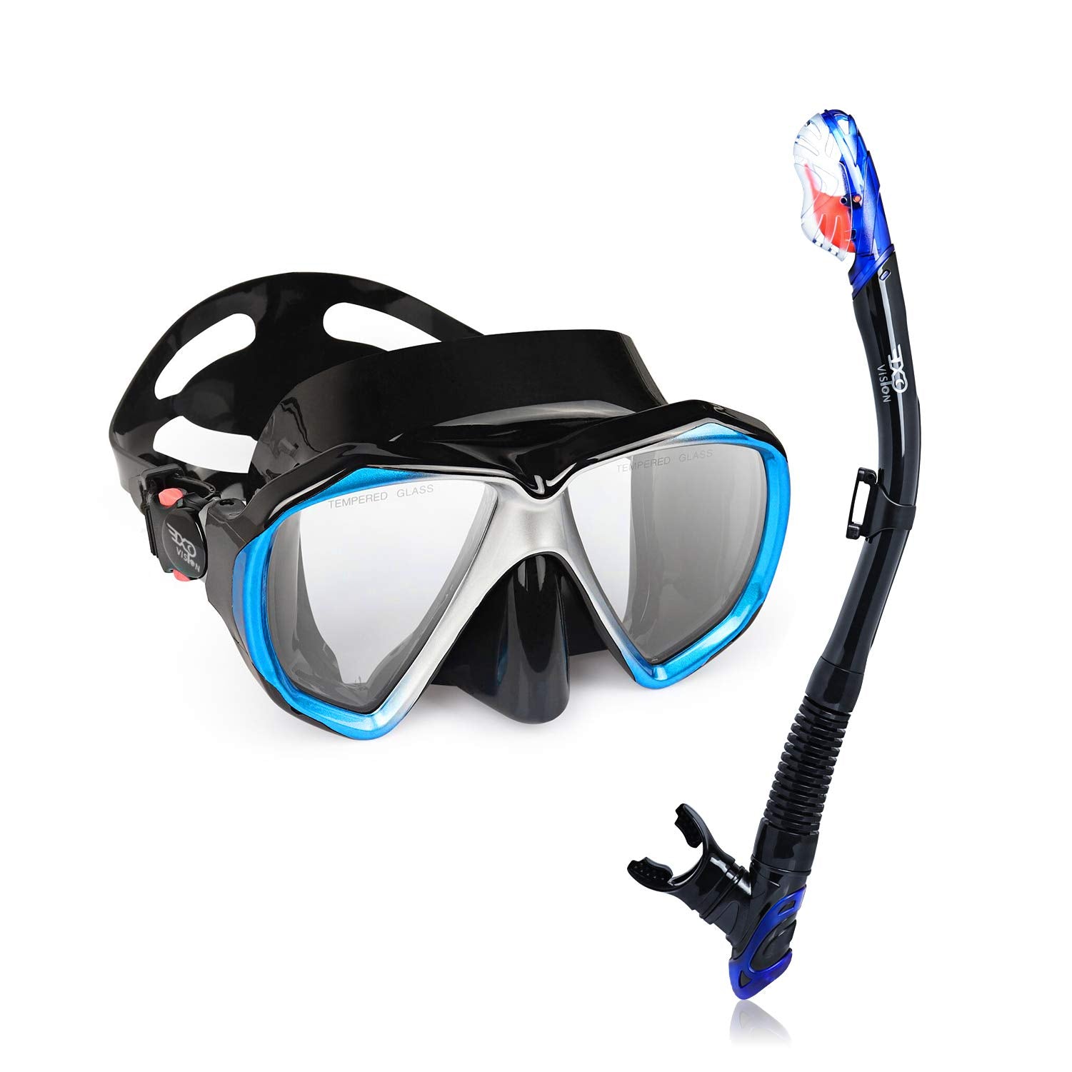 EXP VISION size comparison held in hand showing compact, ergonomic snorkel dimensions