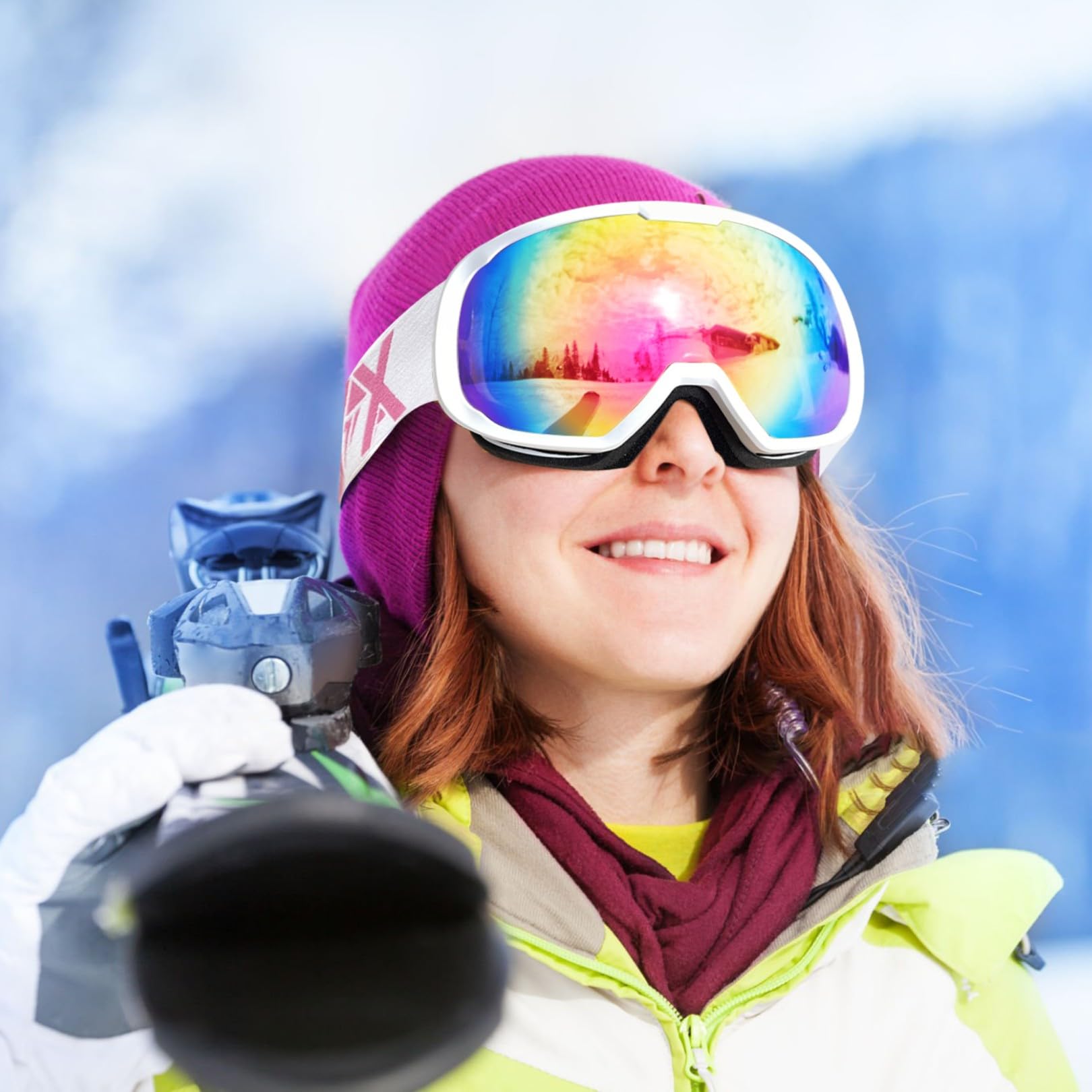 EXP VISION goggles beside glasses showing internal space and eyewear comfort
