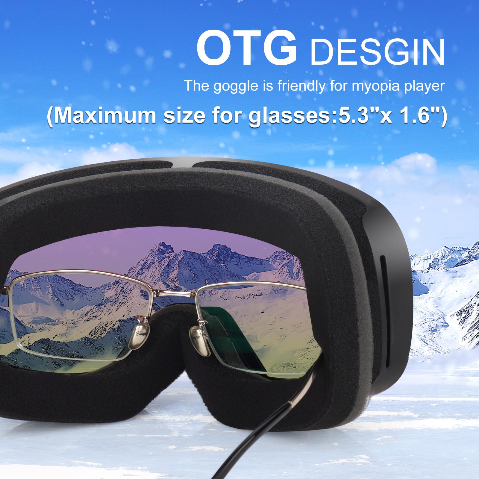 EXP VISION paired with helmet showing universal compatibility on slopes