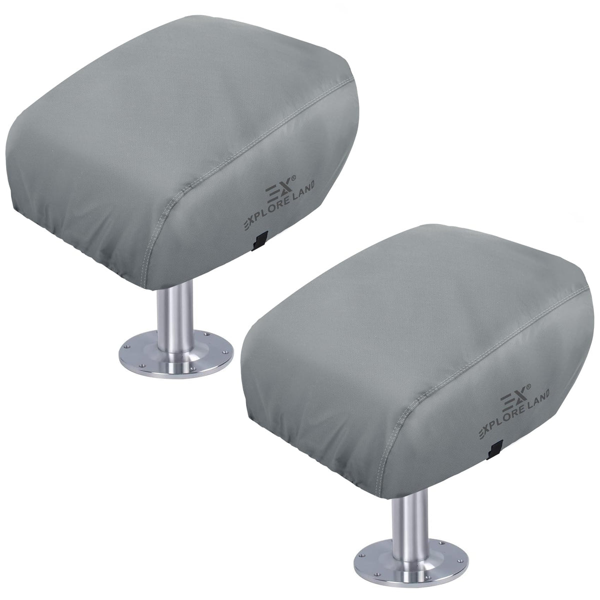 Explore Land front view showing full cover protecting folded boat seat