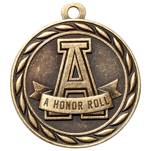 Express Medals close-up of medallion relief highlighting detailed A Honor Roll design benefit